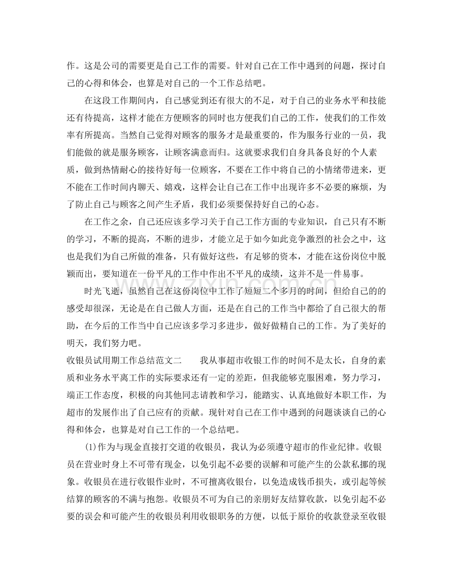 收银员试用期工作总结 .docx_第2页