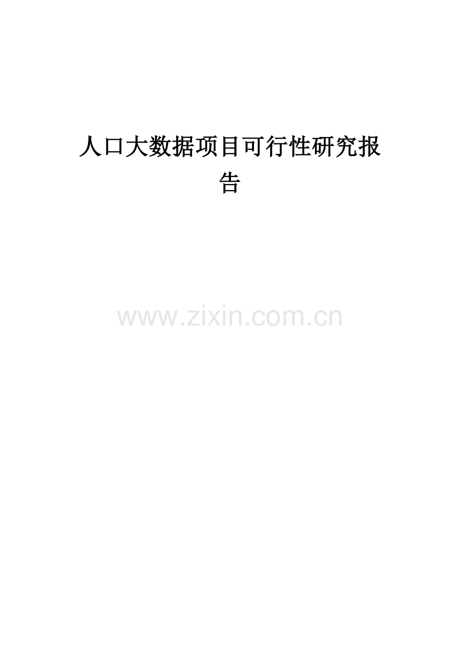 人口大数据项目可行性研究报告.docx_第1页