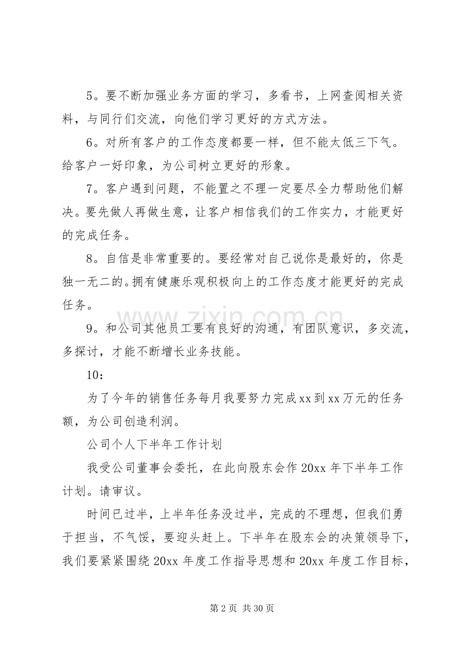 公司个人下半年工作计划.docx_第2页