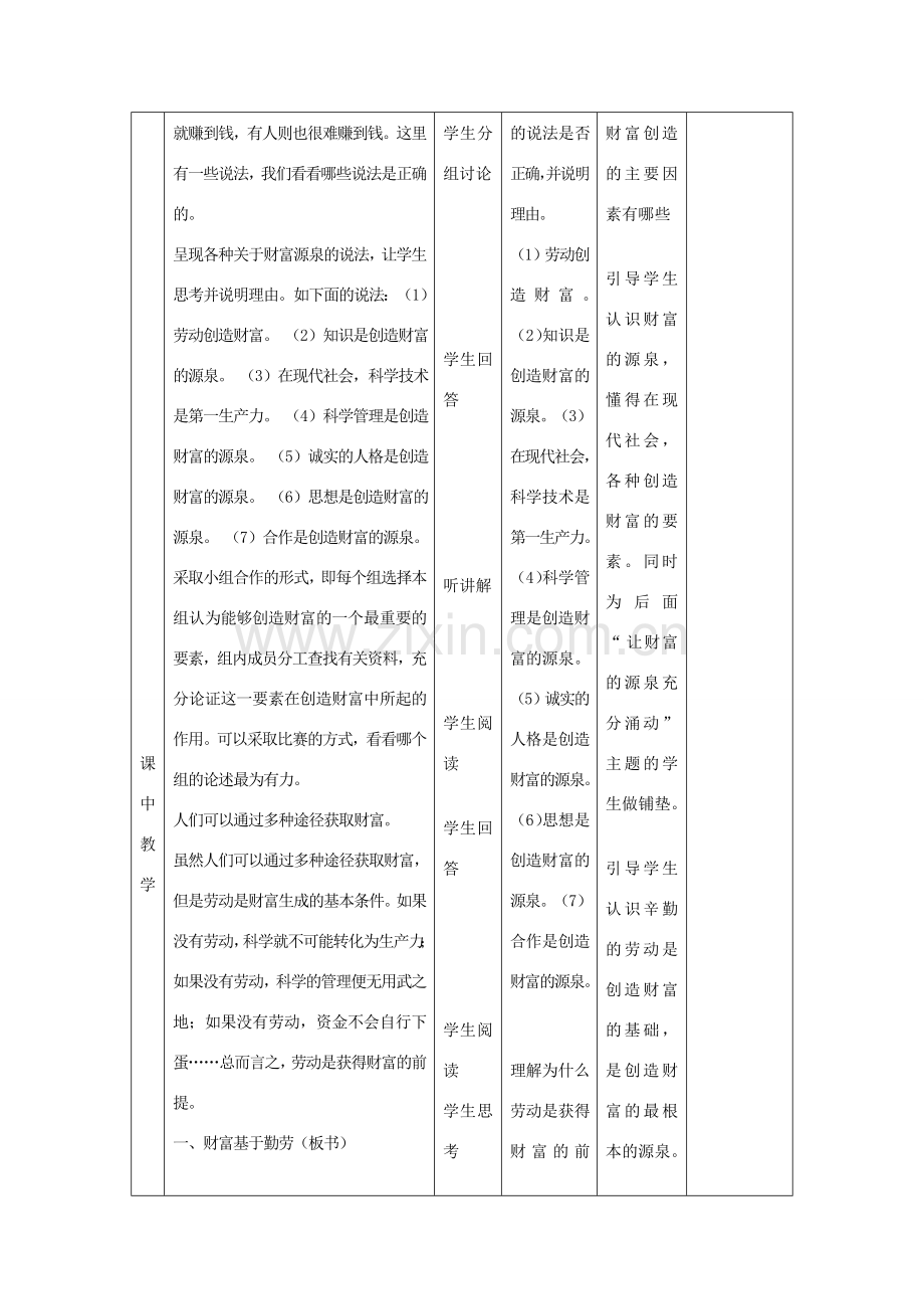 九年级政治全册 第5课《财富之源》教案 教科版-教科版初中九年级全册政治教案.doc_第3页