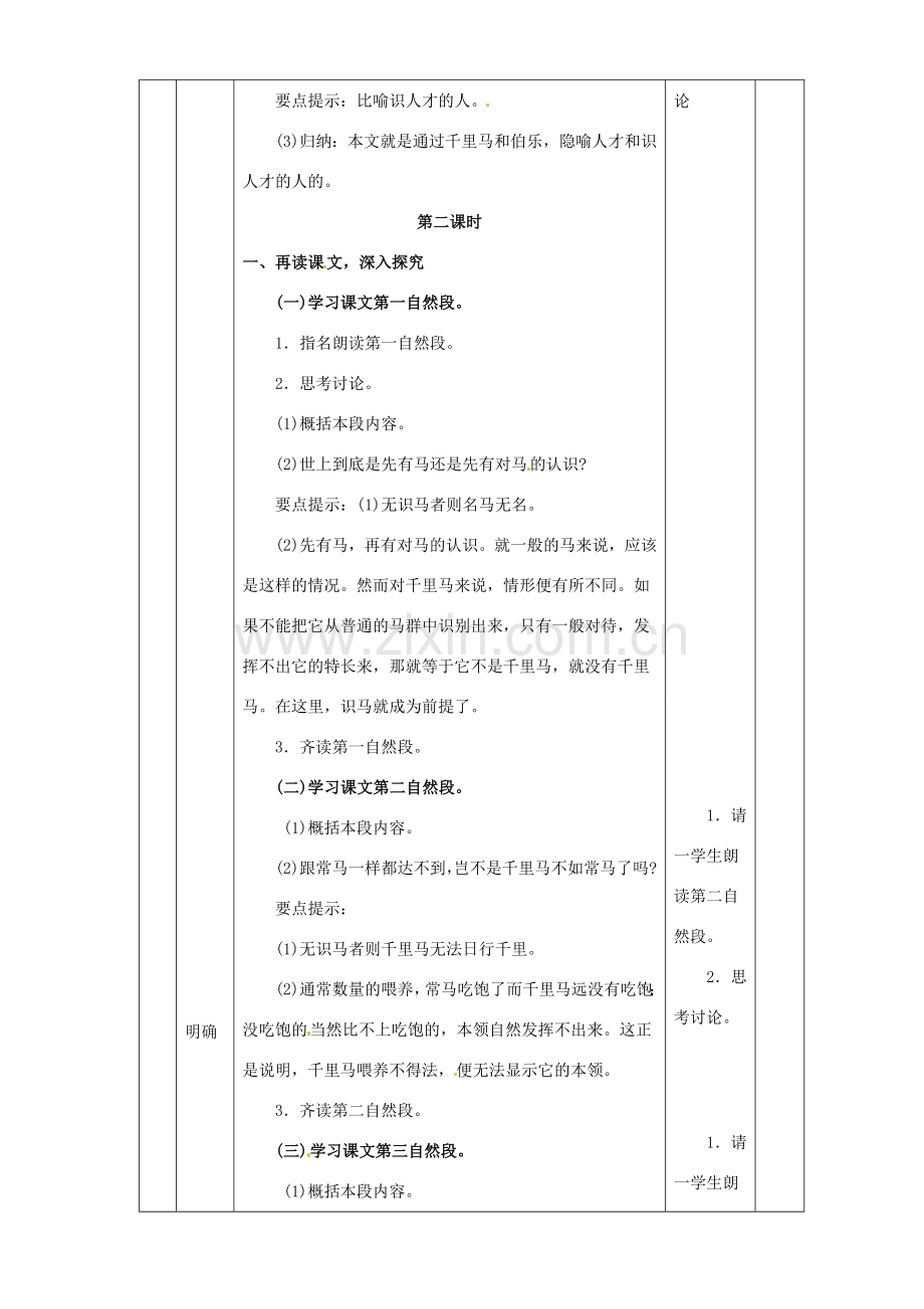 黑龙江省虎林市八五零农场学校八年级语文下册 23马说教学设计 新人教版.doc_第3页