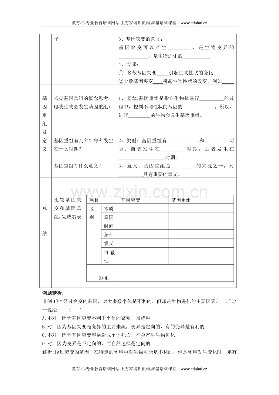 人教新课标高中生物第14课时第五章第1节基因突变和基因重组.doc_第2页