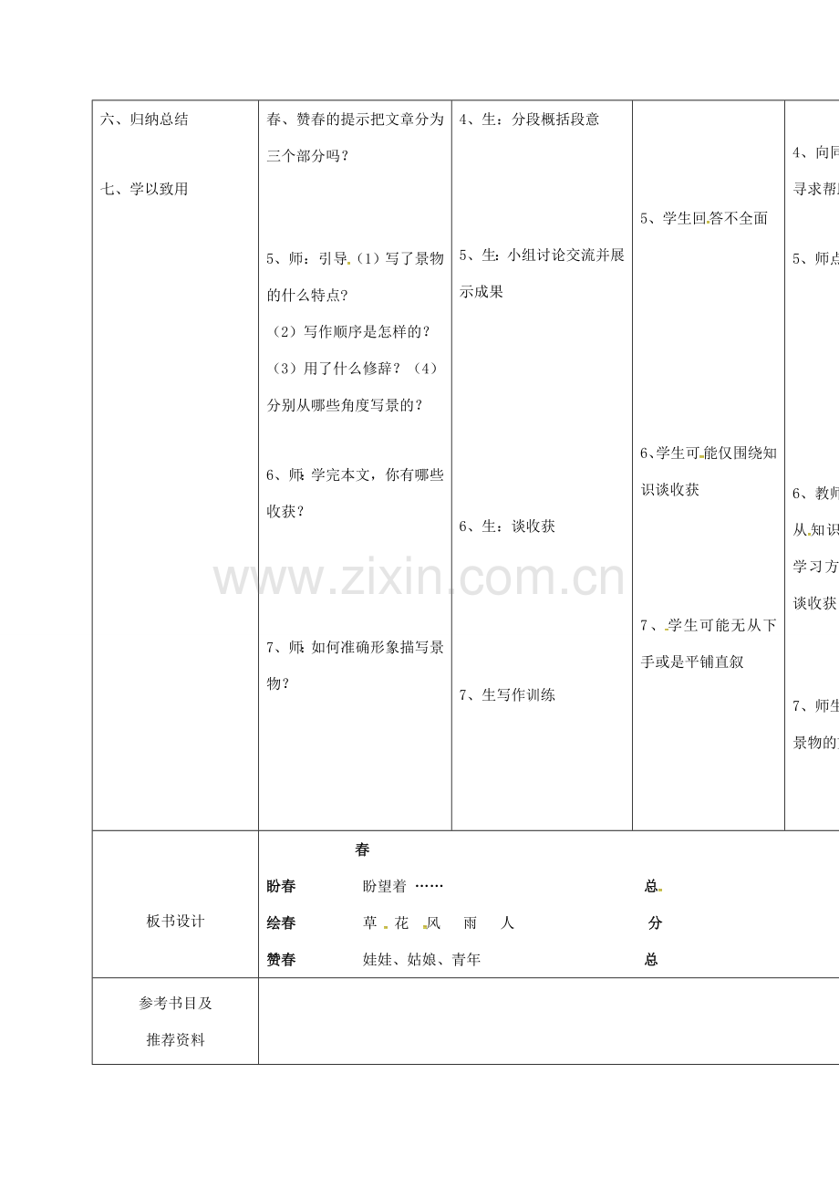 小学七年级语文上册 11《春》教案 （新版）新人教版-（新版）新人教版初中七年级上册语文教案.doc_第2页