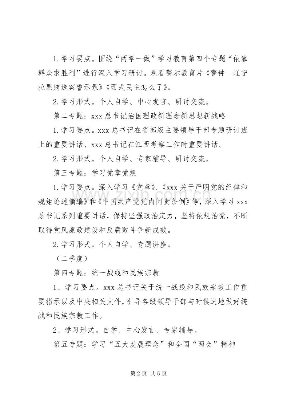 XX年党组理论中心组学习计划格式.docx_第2页