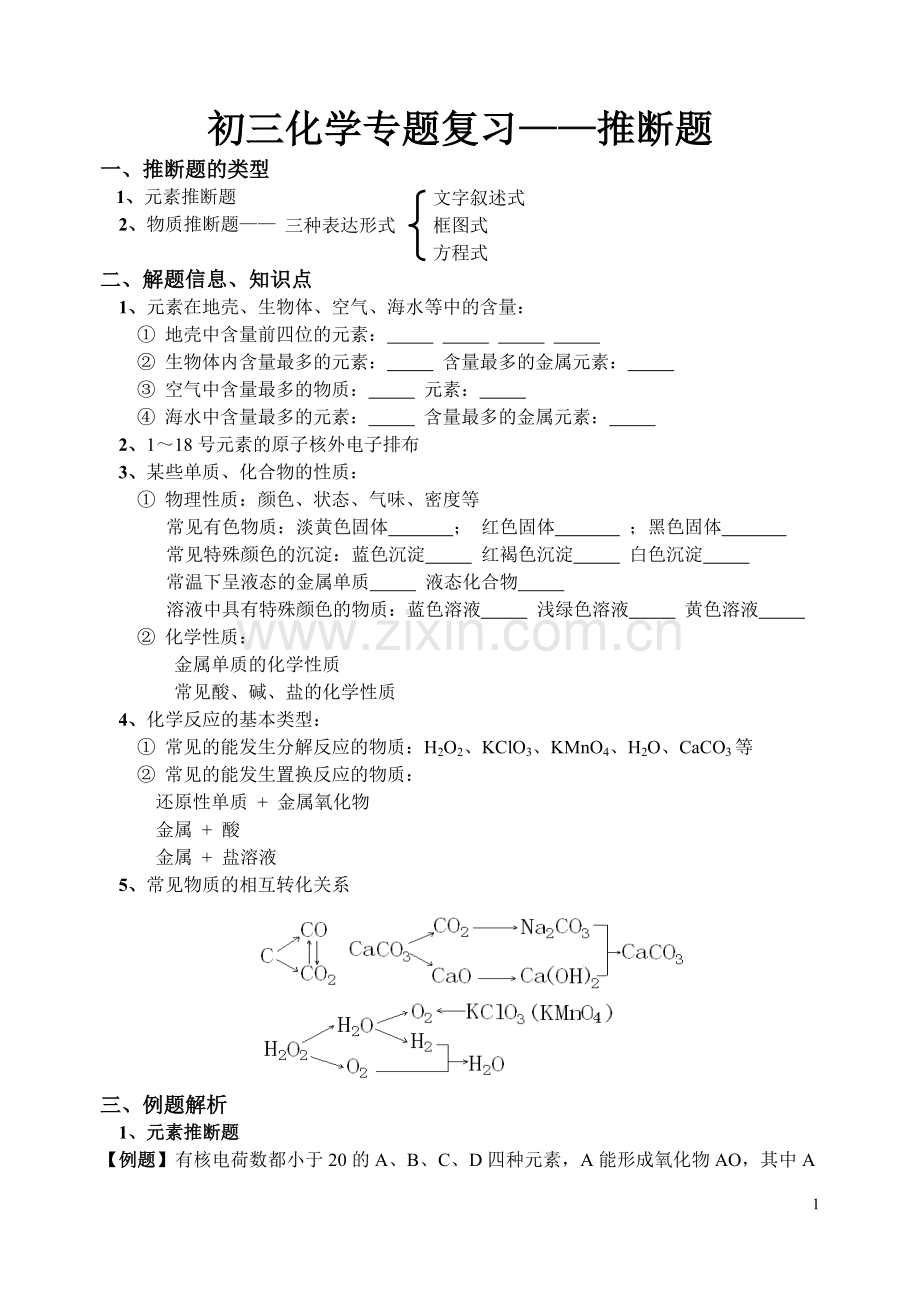 推断题专题复习-免费.doc_第1页