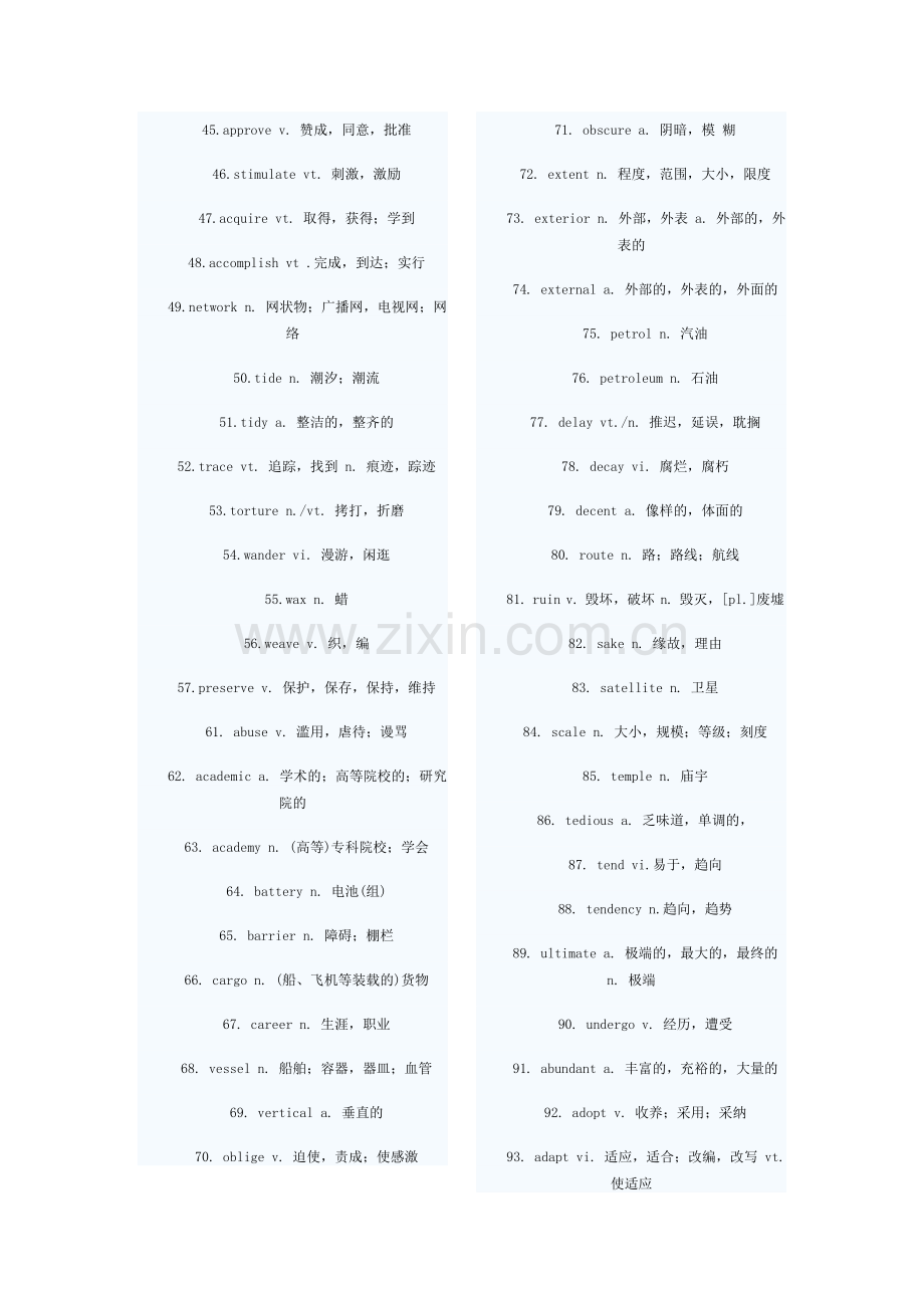 (免费)大学英语四级700个高频词汇（全）.doc_第2页