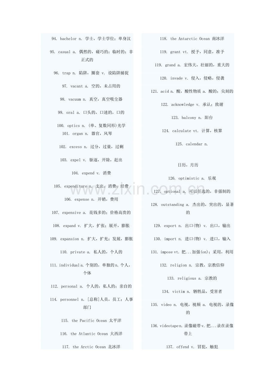 (免费)大学英语四级700个高频词汇（全）.doc_第3页