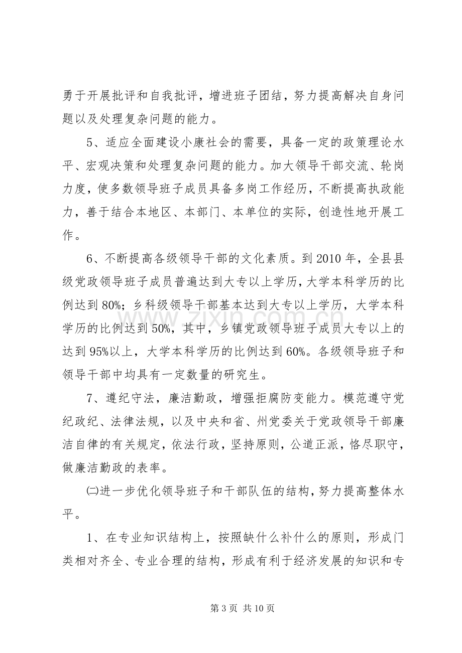 党政领导班子和干部队伍建设五年规划.docx_第3页