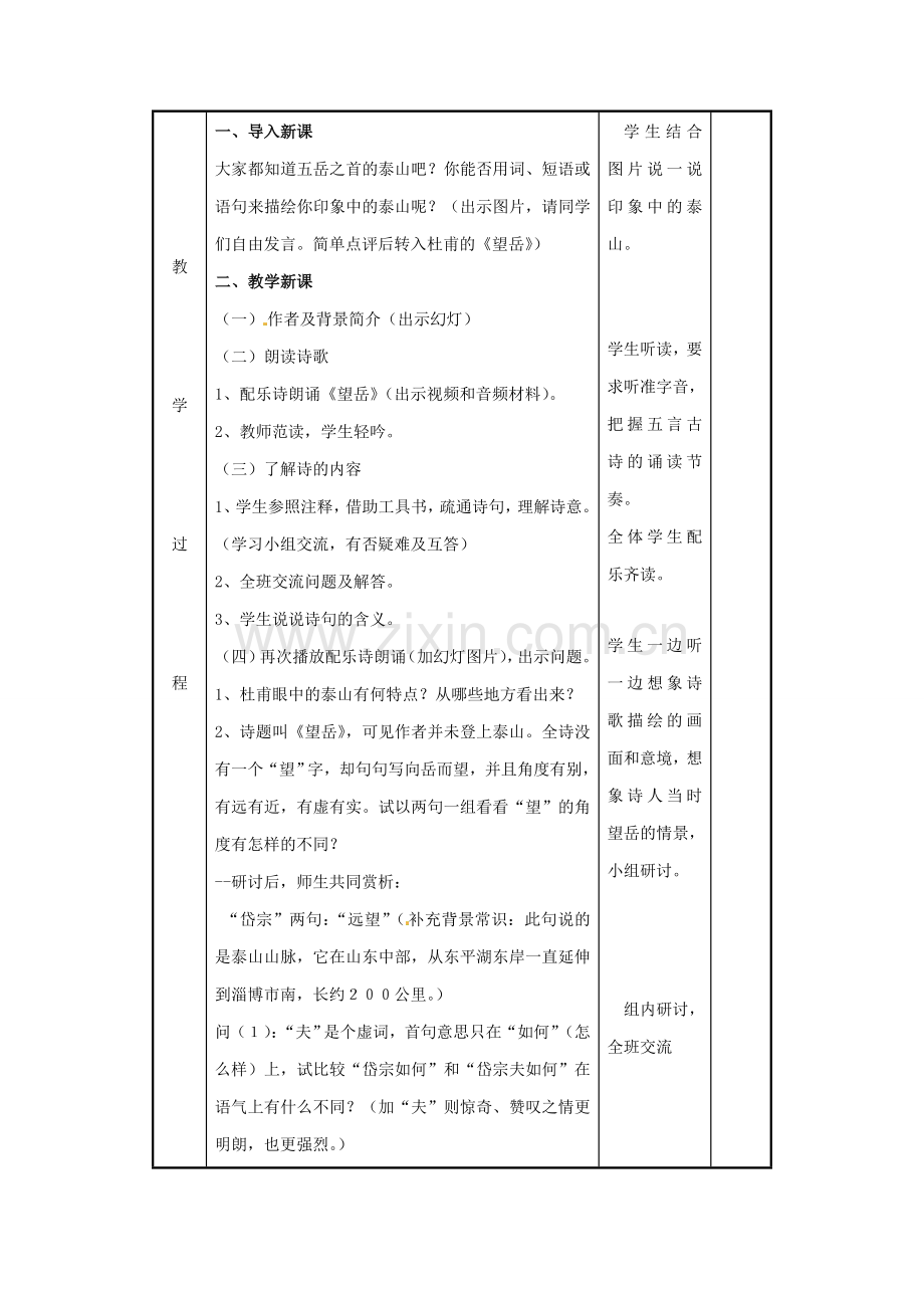 （秋季版）七年级语文下册 第20课《古代诗歌五首》望岳教案 新人教版-新人教版初中七年级下册语文教案.doc_第2页