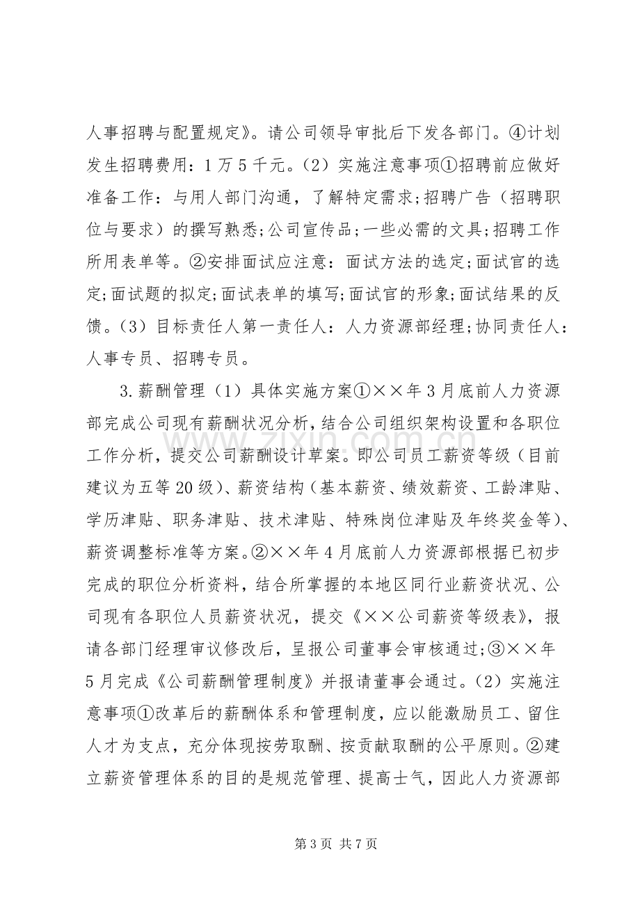 XX年公司人力资源部年度工作计划.docx_第3页