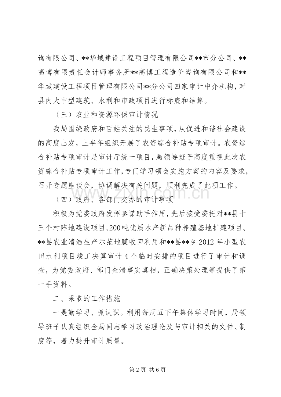 县审计局上半年工作总结和下半年工作计划_1.docx_第2页