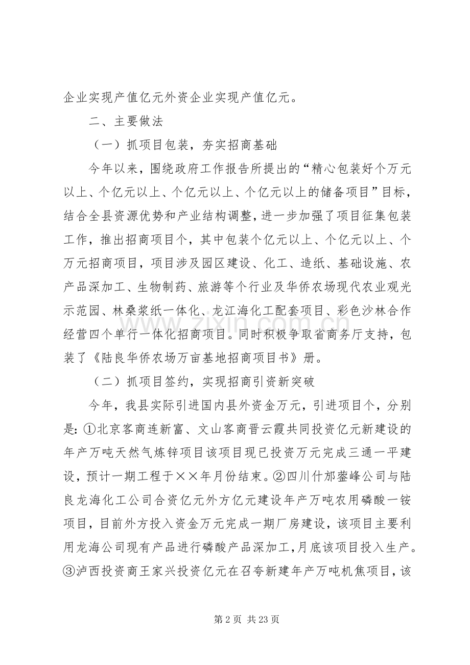 招商局工作总结与招商引资工作计划.docx_第2页