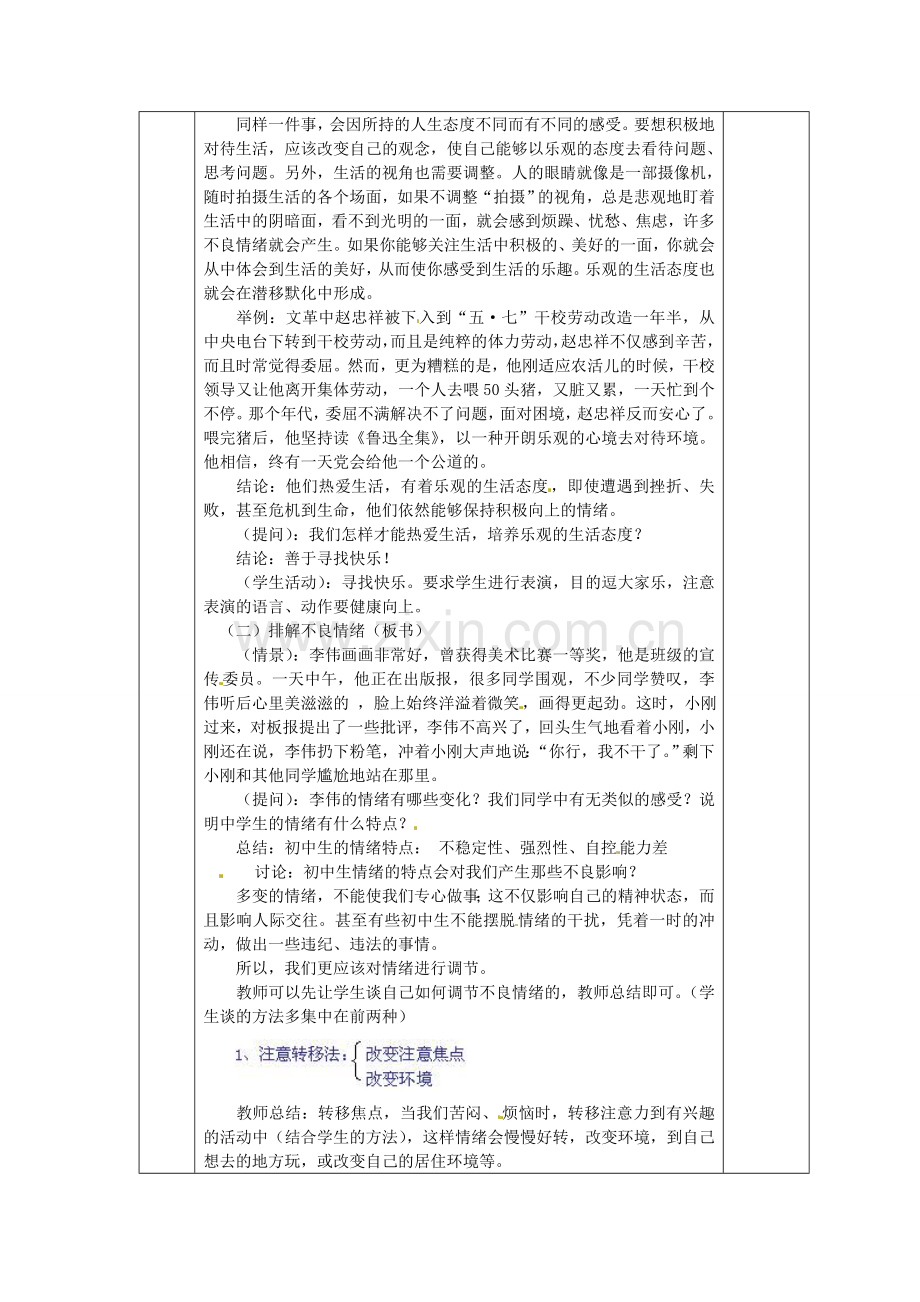 七年级政治上册 第六课 做情绪的主人 学会调控情绪教案 新人教版-新人教版初中七年级上册政治教案.doc_第2页