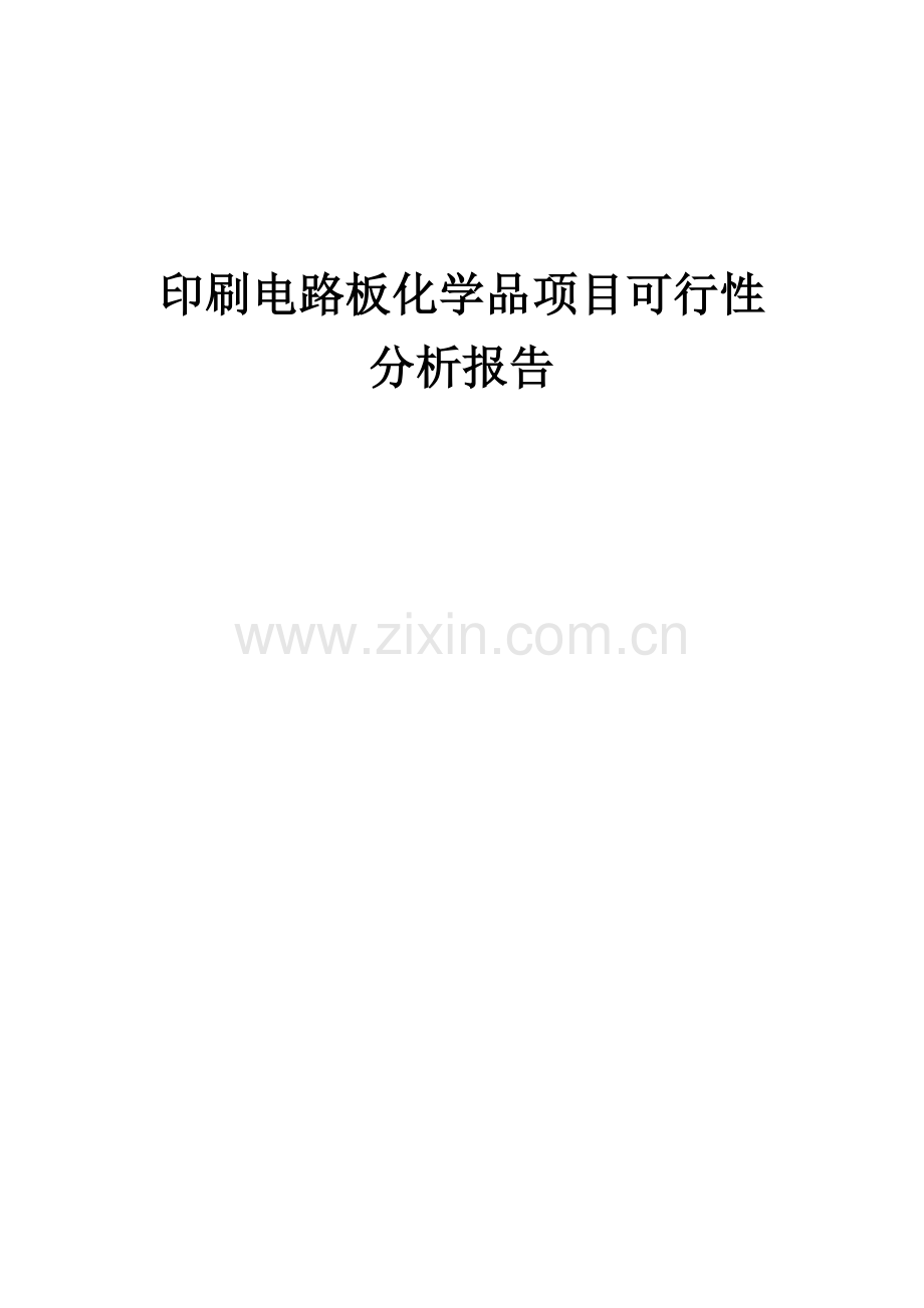 印刷电路板化学品项目可行性分析报告.docx_第1页