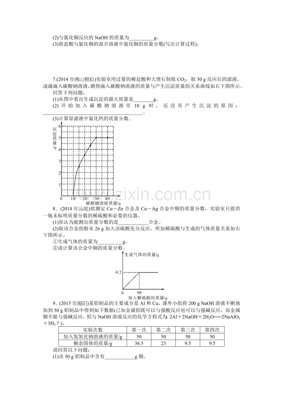 2016年中考化学专题提升六-化学计算题专题六-化学计算题.doc_第2页