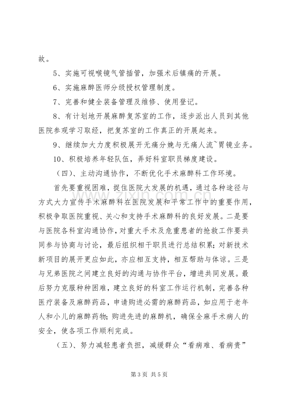 XX年麻醉科工作计划.docx_第3页