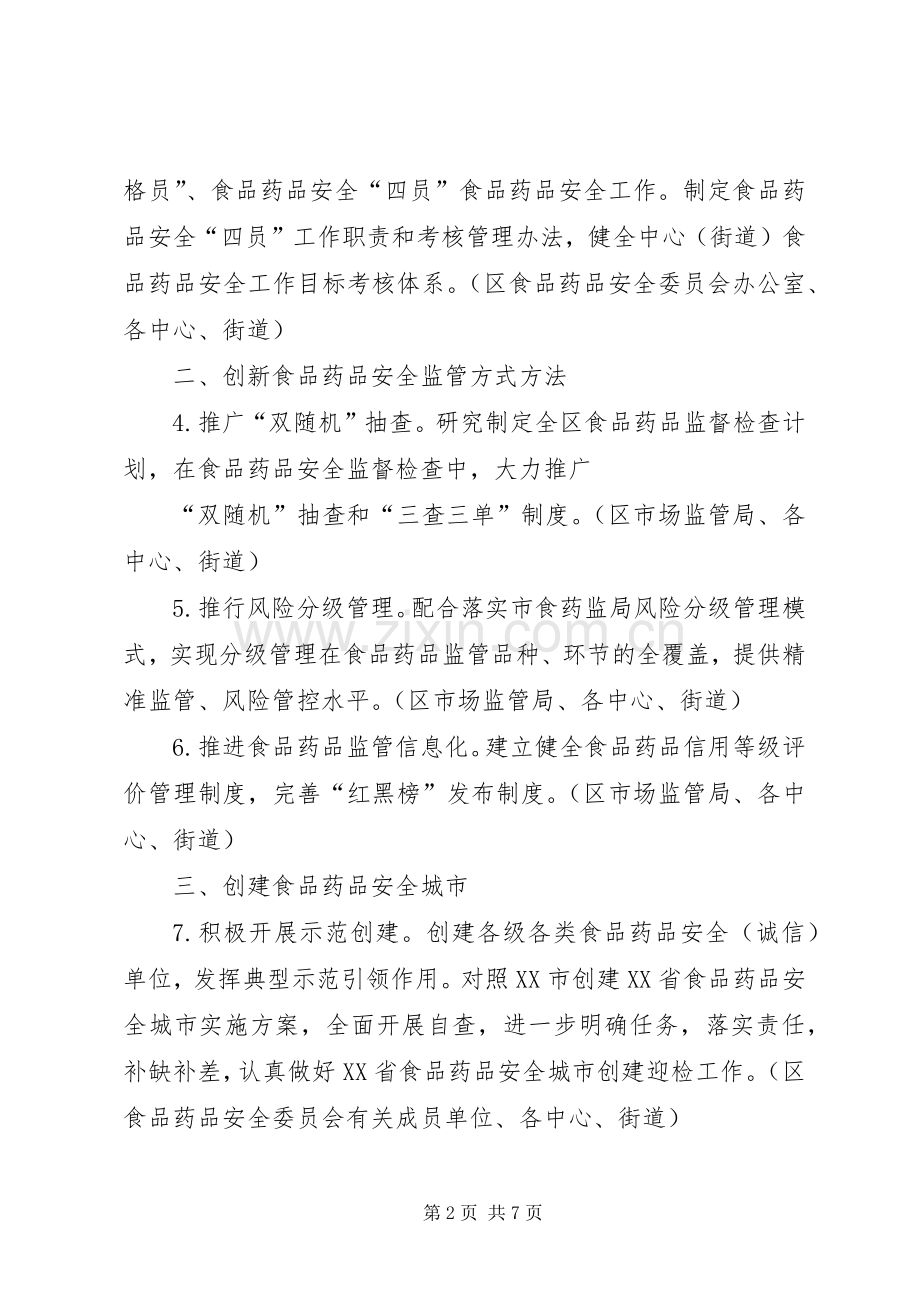 区食品药品安全重点工作计划.docx_第2页