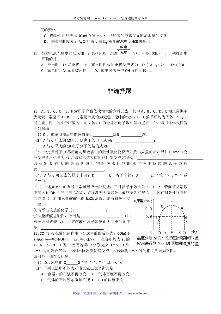 浙江省诸暨中学2011届高三12月月考试题化学.doc_第2页