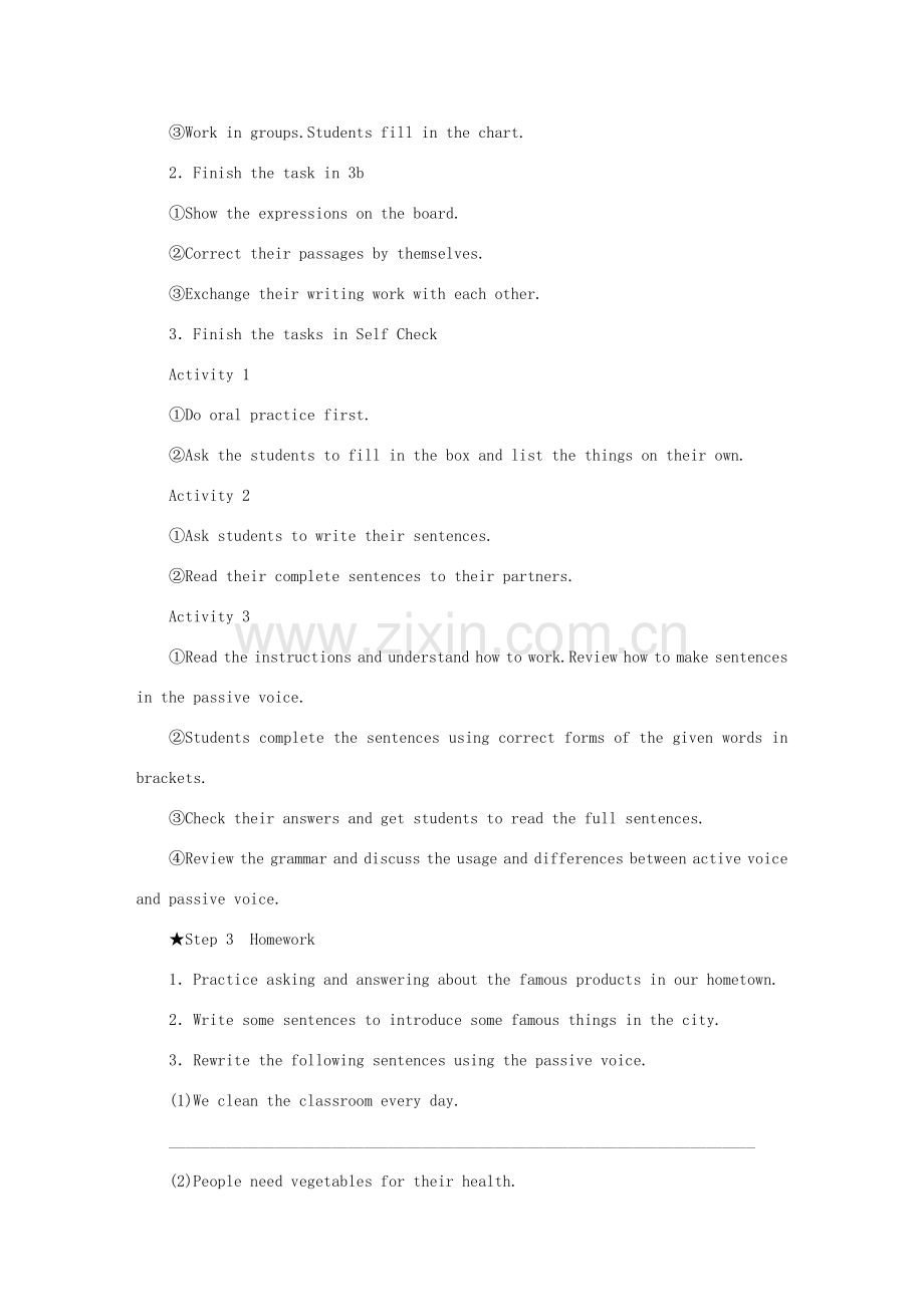 九年级英语全册 Unit 5 What are the shirts made of（The Fifth Period－Section B(3a－3b) Self Check）教案（新版）人教新目标版-（新版）人教新目标版初中九年级全册英语教案.doc_第2页