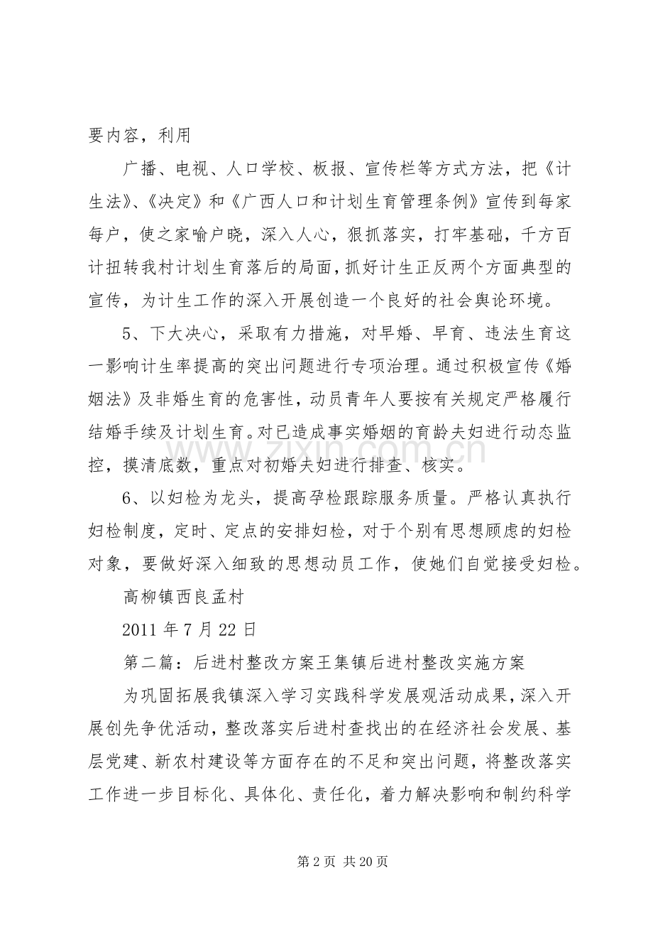 关于计划生育后进村整改的方案.docx_第2页