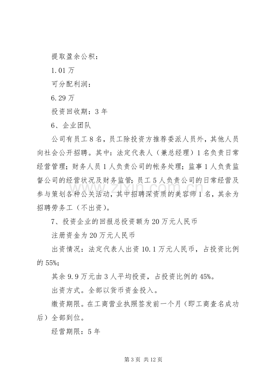 《美容美发公司》企业计划书.docx_第3页