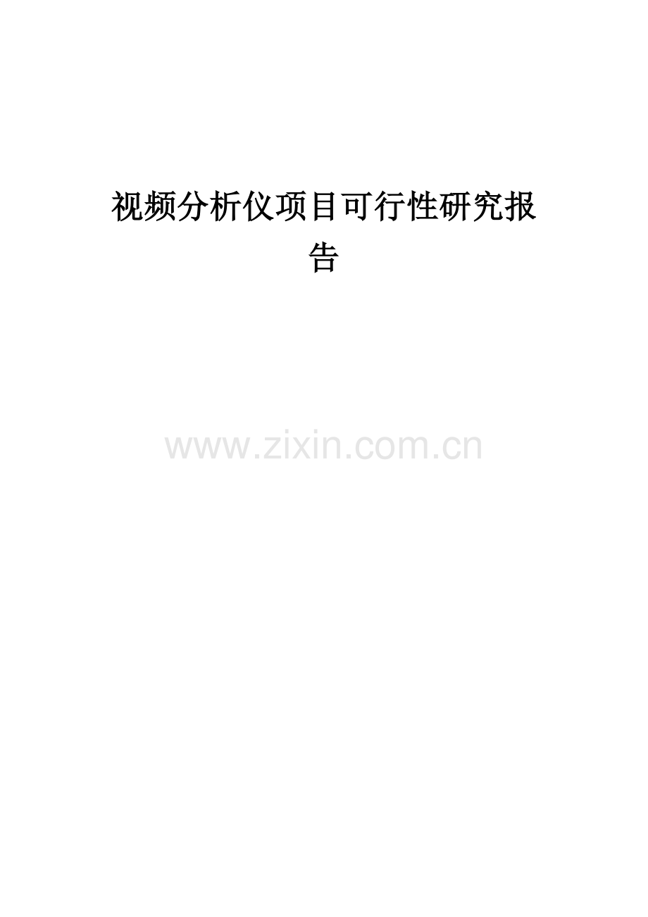 视频分析仪项目可行性研究报告.docx_第1页