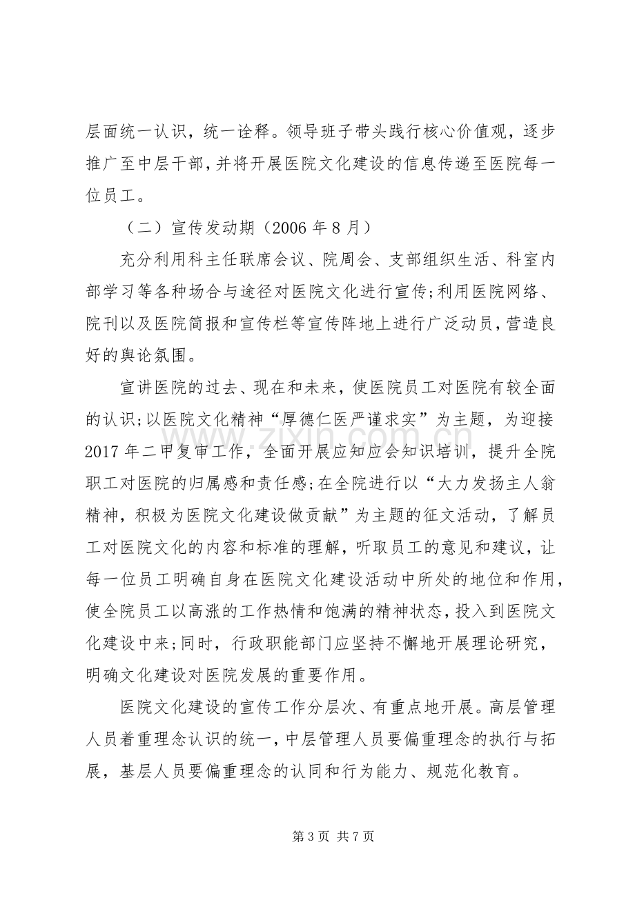 人民医院文化建设方案及计划 .docx_第3页