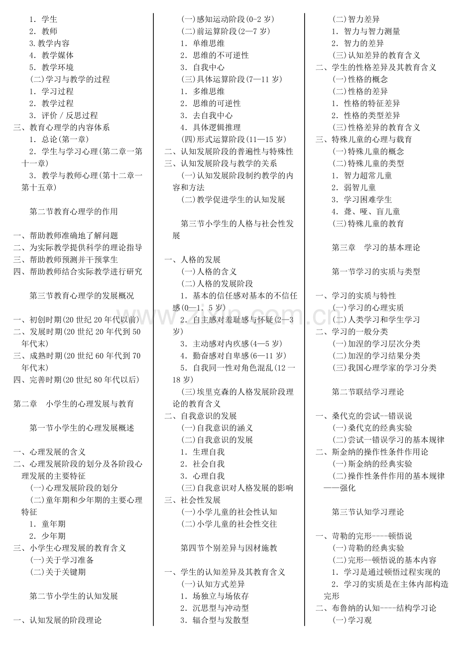 教育心理学(适用于小学教师资格申请者)_自考笔记自考资料.doc_第2页