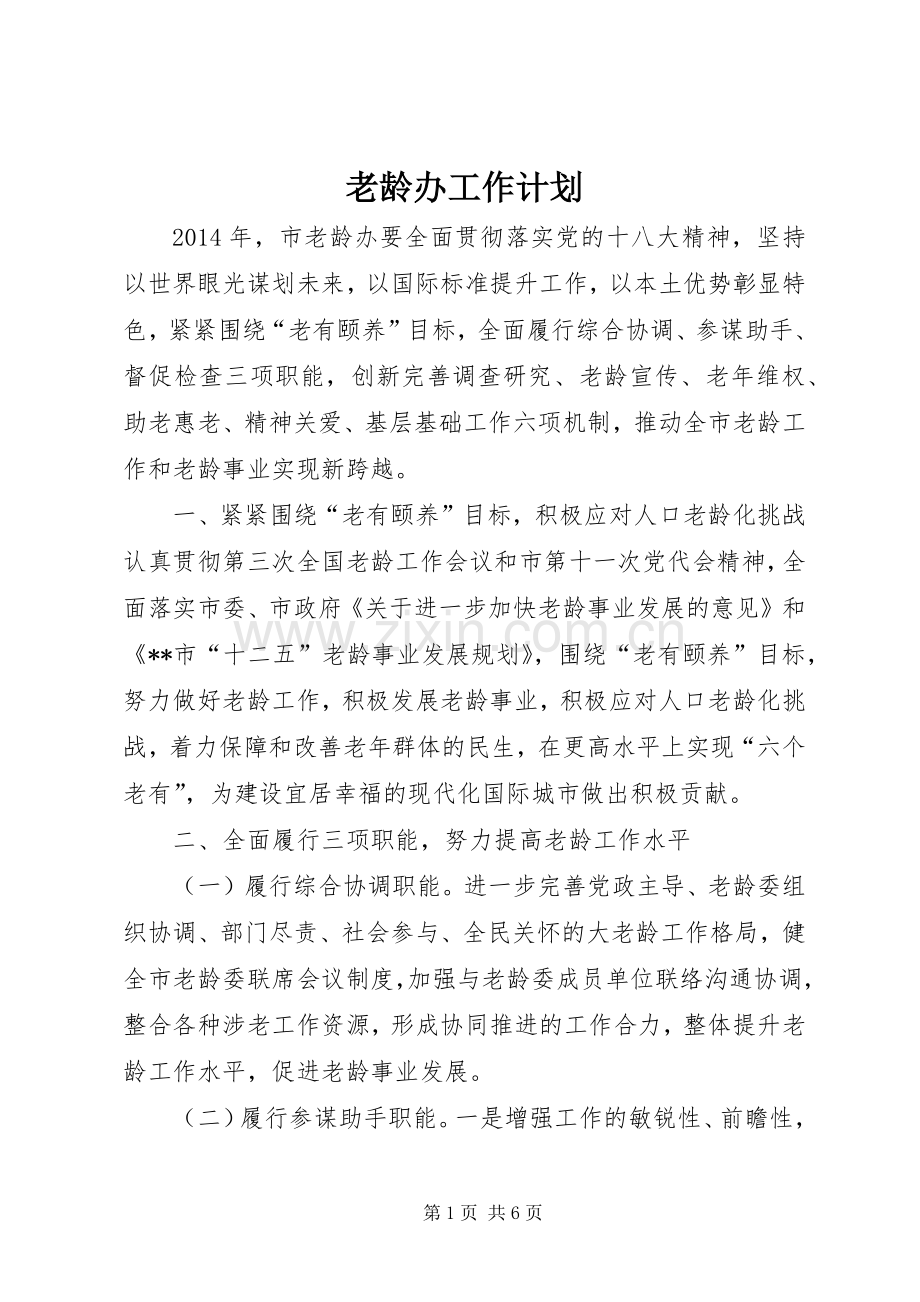 老龄办工作计划.docx_第1页