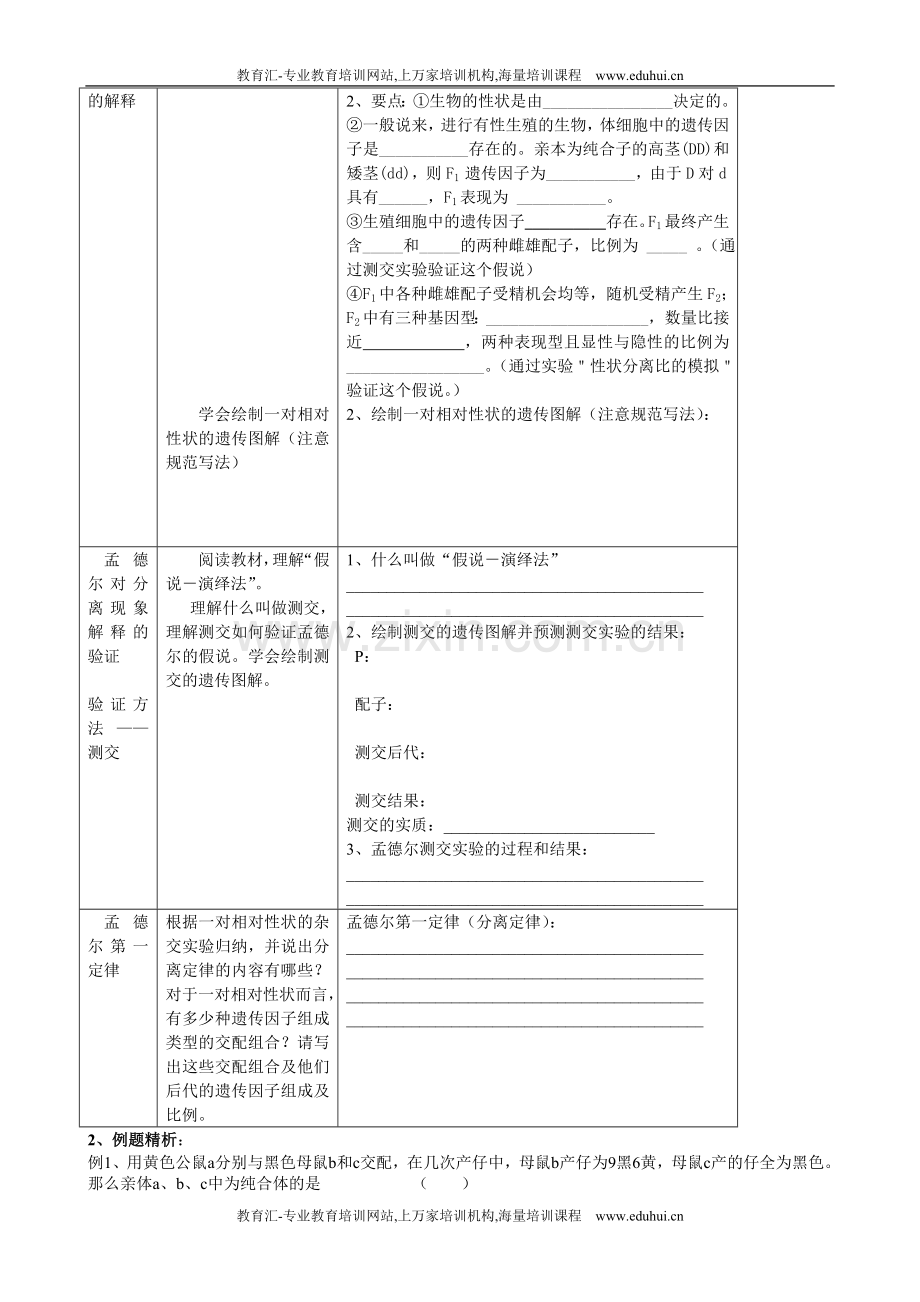 人教新课标高中生物第01课时第一章第1节孟德尔的豌豆杂交试验（一）.doc_第2页