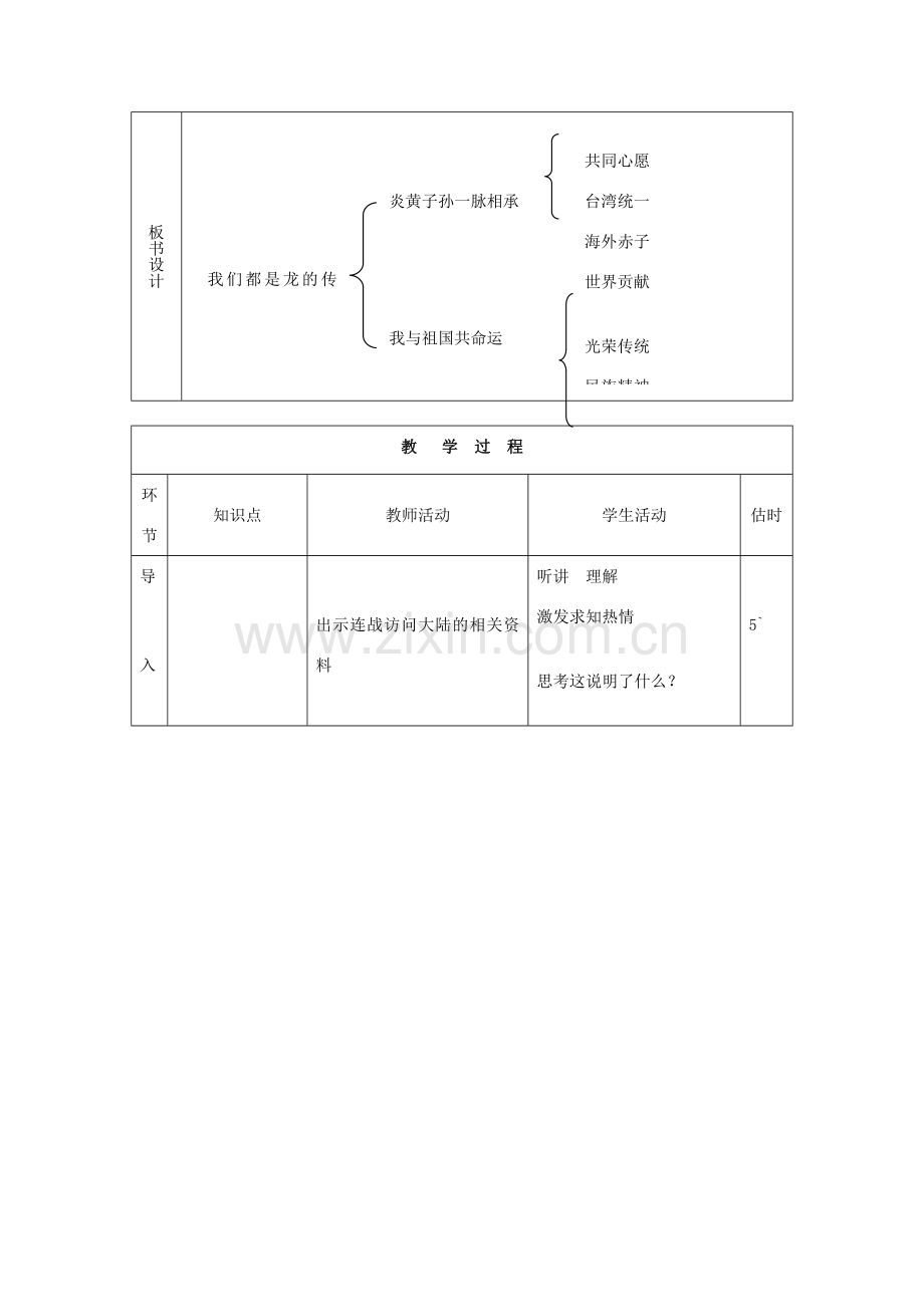 八年级政治上册 第1单元 让爱驻我家 第2课 我们共有一个家 第2框 我们都是龙的传人教案 鲁教版-鲁教版初中八年级上册政治教案.doc_第2页