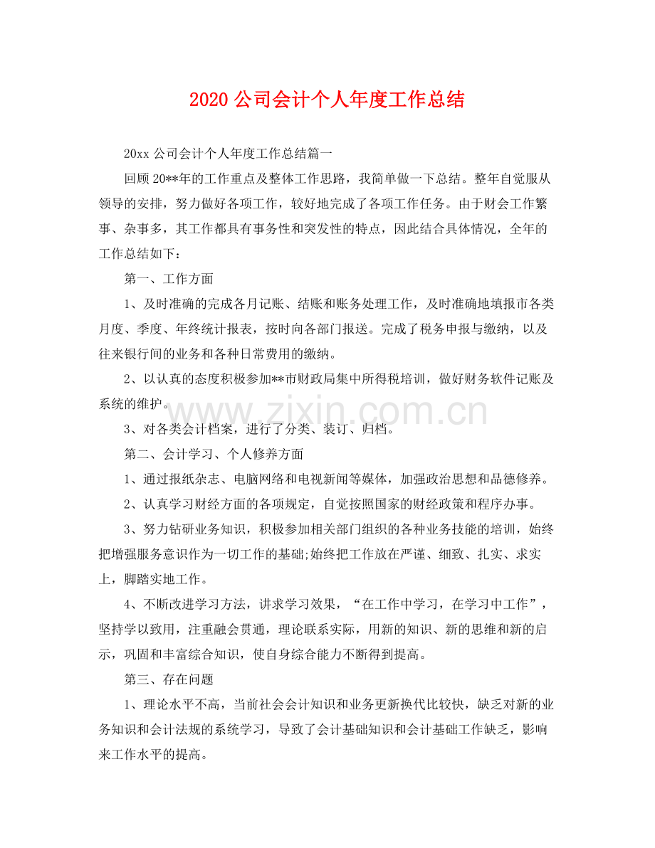 公司会计个人年度工作总结(2).docx_第1页