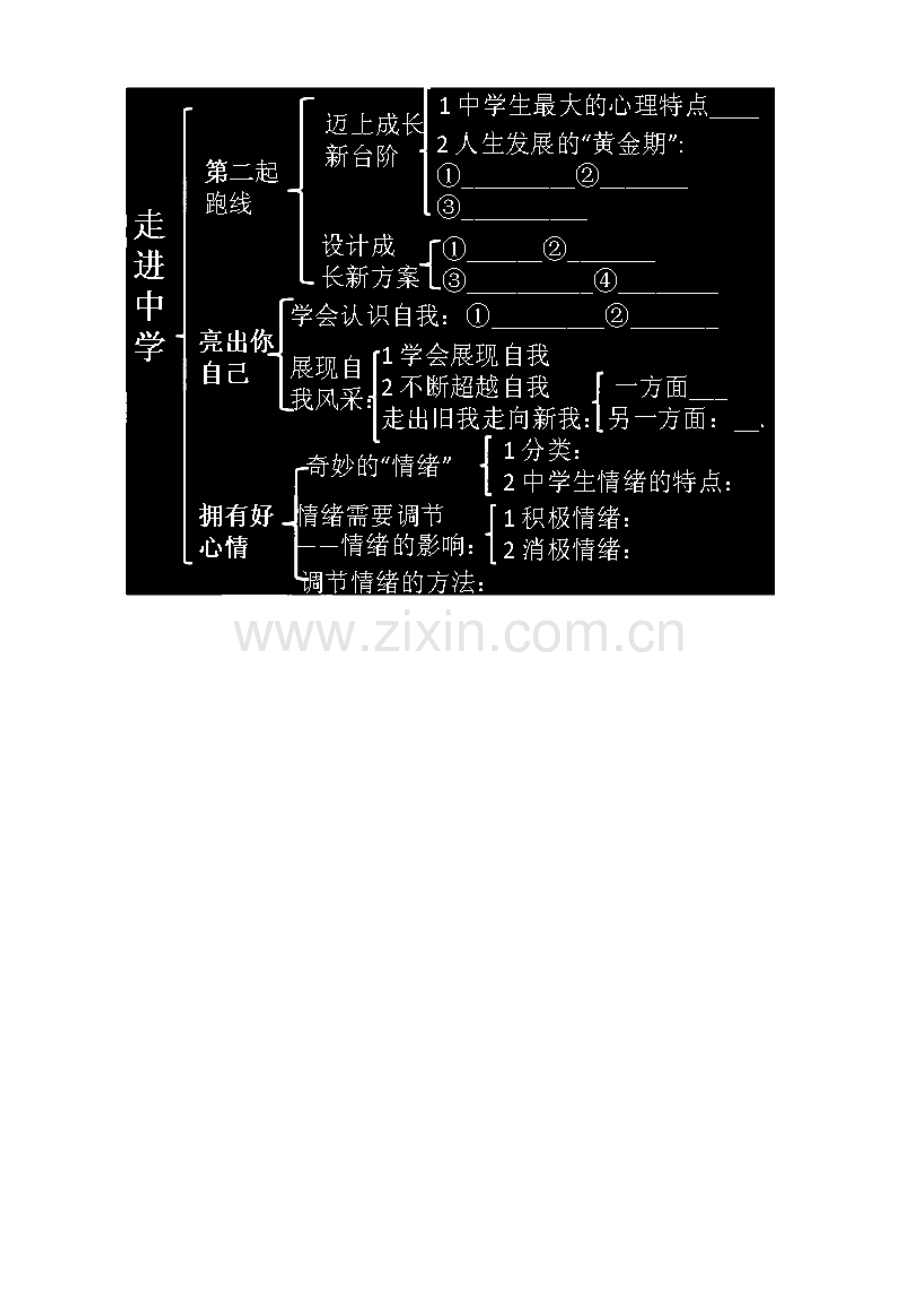 湖南省株洲县渌口镇初级中学七年级政治上册 第一单元 走进中学复习教案 湘教版.doc_第3页