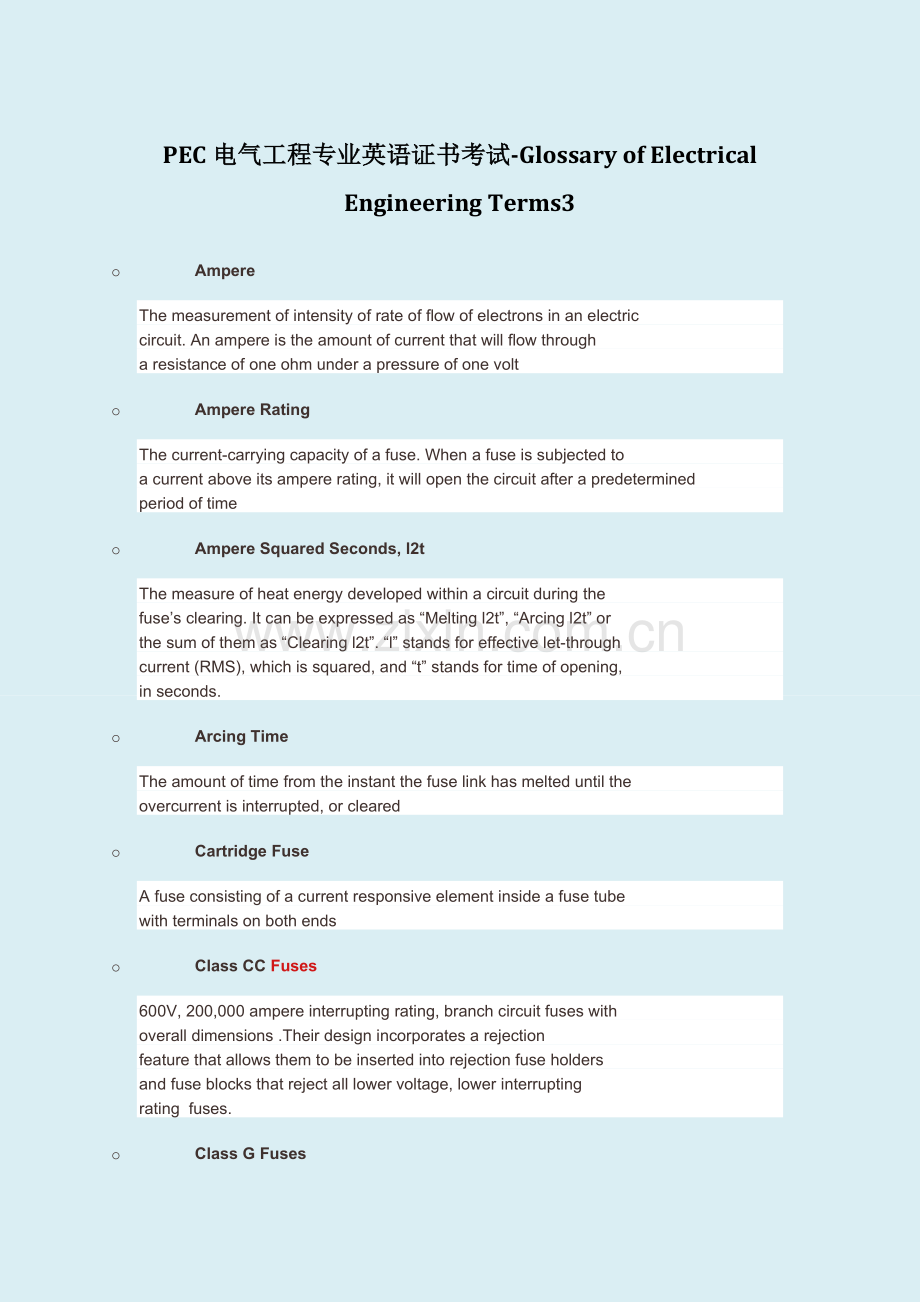 PEC电气工程专业英语证书考试-电气工程专有名词3.doc_第1页