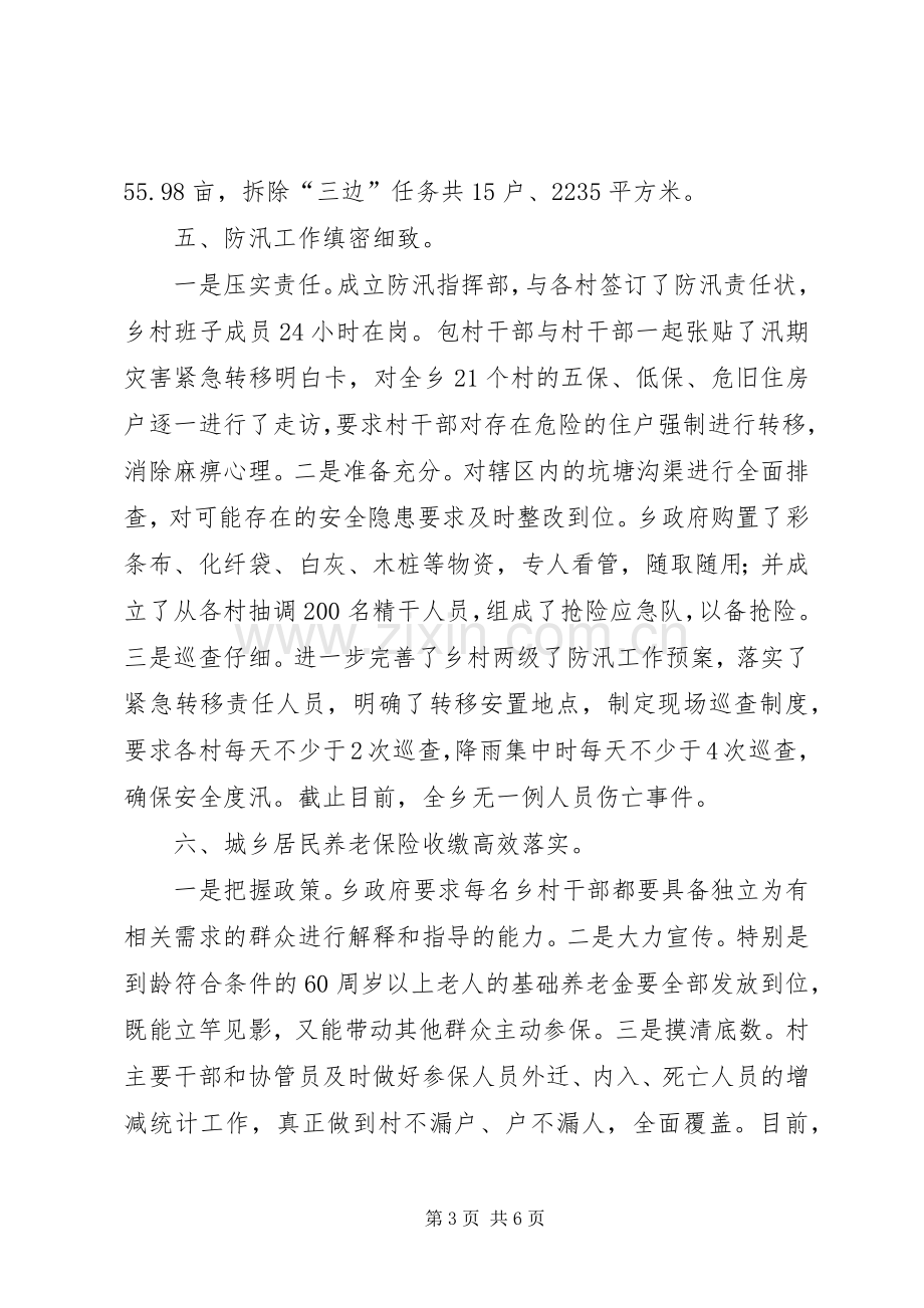 乡人民政府上半年工作总结及下半年规划 .docx_第3页