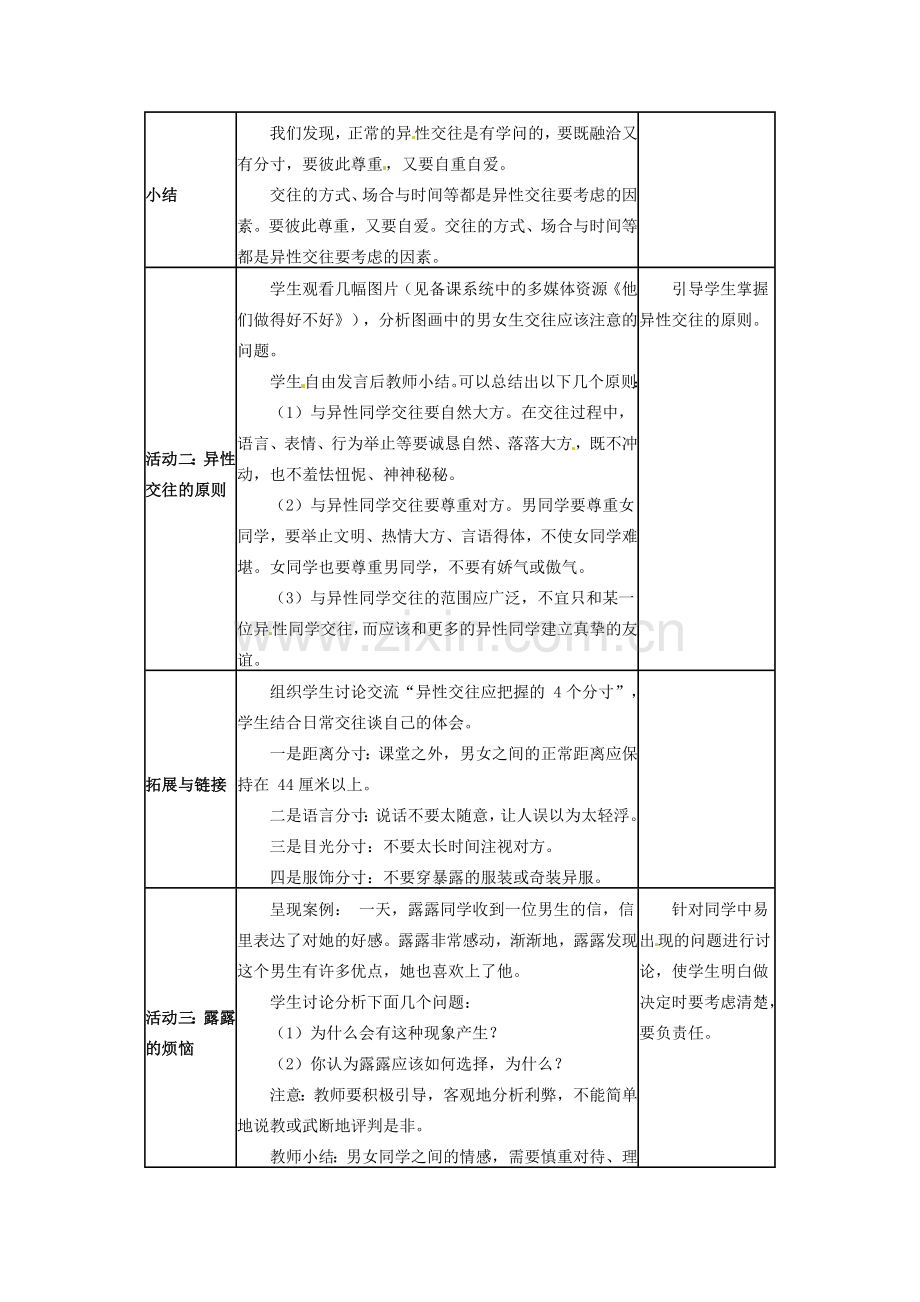 四川省宜宾县复龙初级中学八年级政治上册 第二课时 青春的心弦教案 教科版.doc_第2页