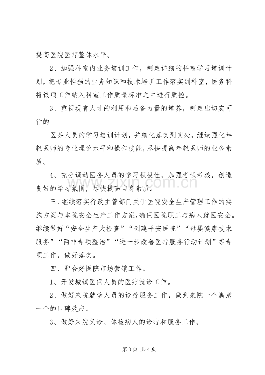 XX年医院医务科工作计划.docx_第3页