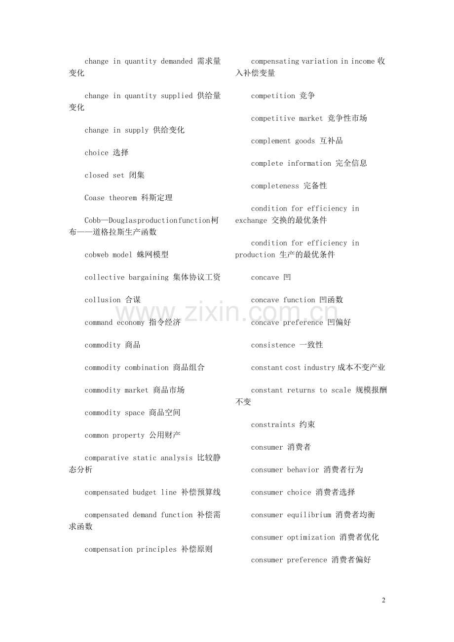 经济学专业英语常用词汇.doc_第2页