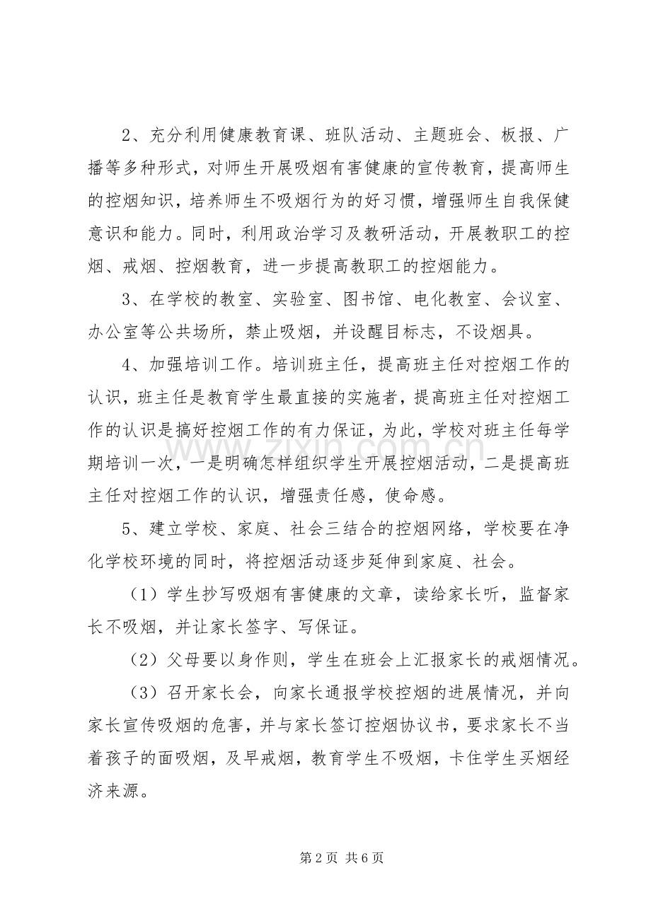 学校XX年度控烟工作计划.docx_第2页