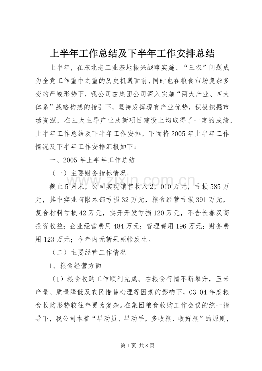 上半年工作总结及下半年工作安排总结.docx_第1页