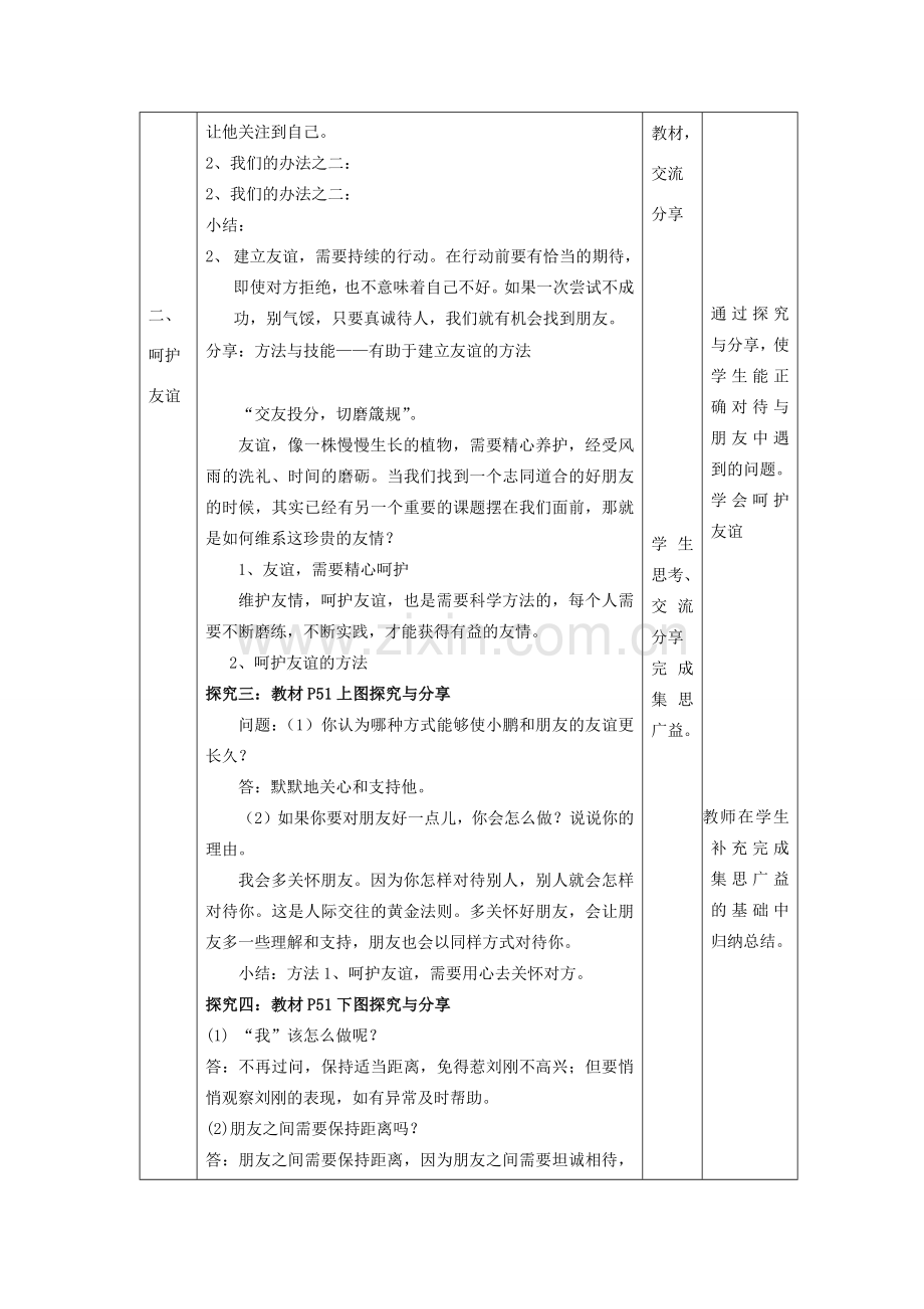 七年级道德与法治上册 第二单元 友谊的天空 第五课 交友的智慧 5.1 让友谊之树常青教案 新人教版-新人教版初中七年级上册政治教案.docx_第3页