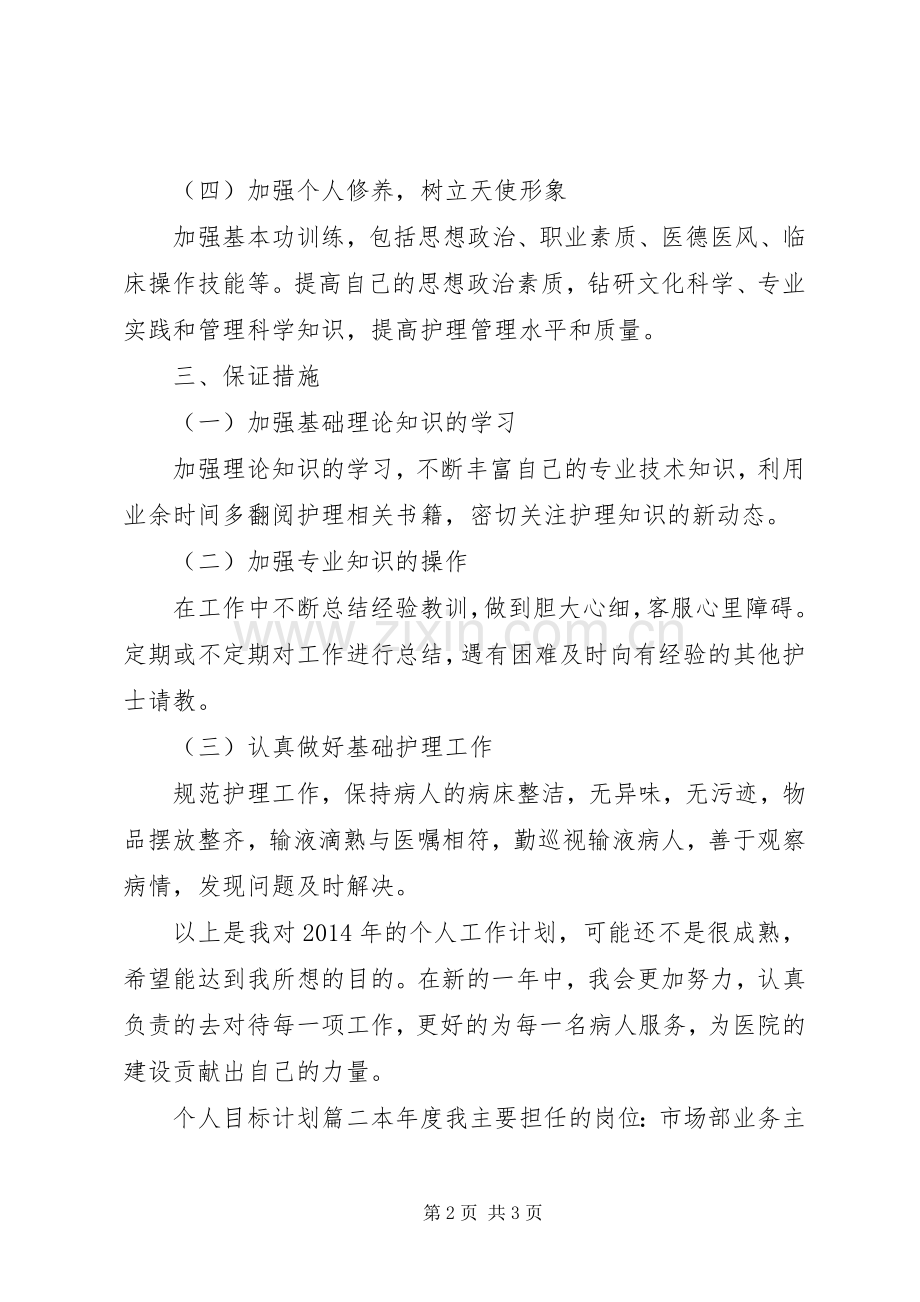 XX年个人目标计划 .docx_第2页