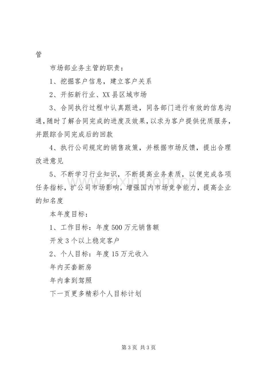 XX年个人目标计划 .docx_第3页