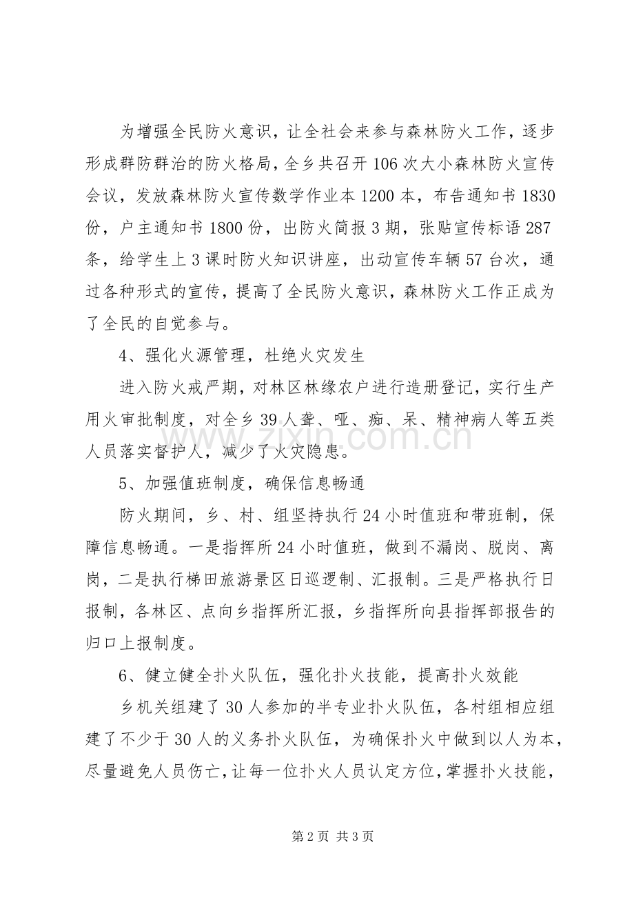 乡森林防火工作总结及工作计划.docx_第2页