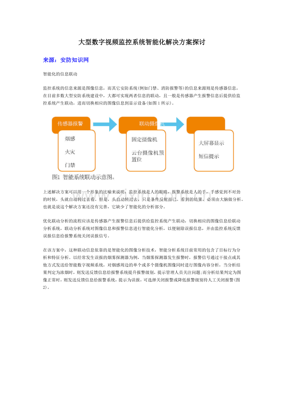 大型数字视频监控系统智能化解决方案探讨.doc_第1页