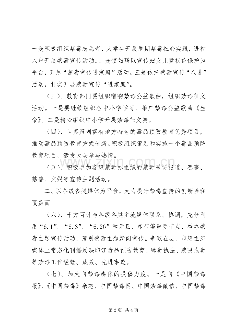 乡镇XX年禁毒宣传工作安排意见.docx_第2页