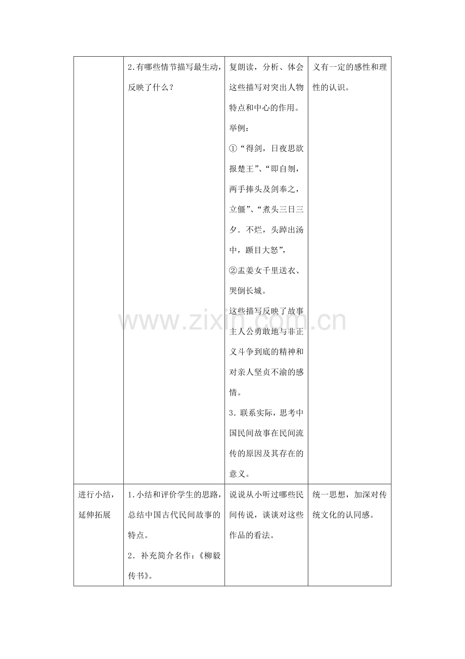 七年级语文上册 第八单元 34《中国民间传说两则》教学设计 沪教版五四制-沪教版初中七年级上册语文教案.doc_第3页