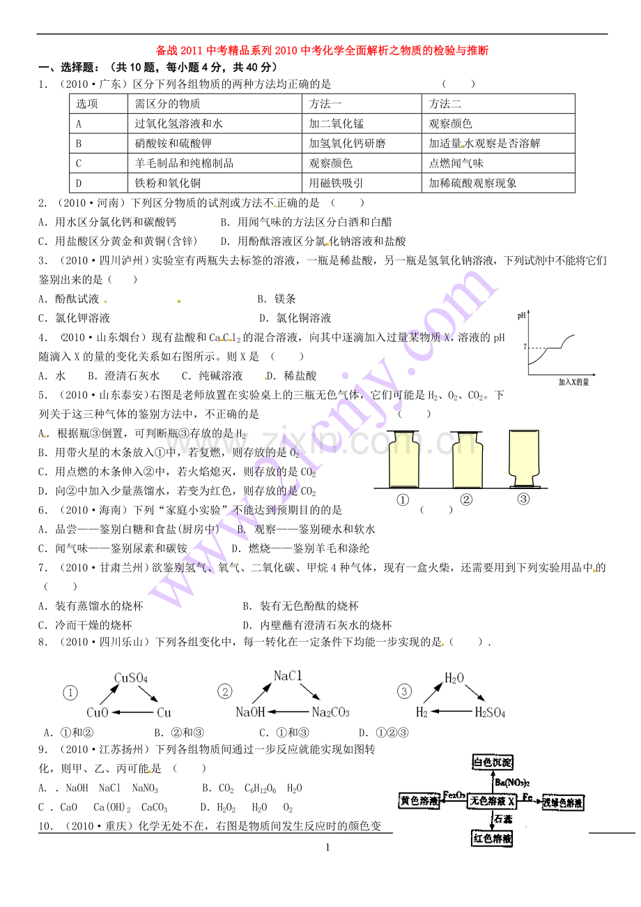 备战2011中考物质的检验与推断.doc_第1页