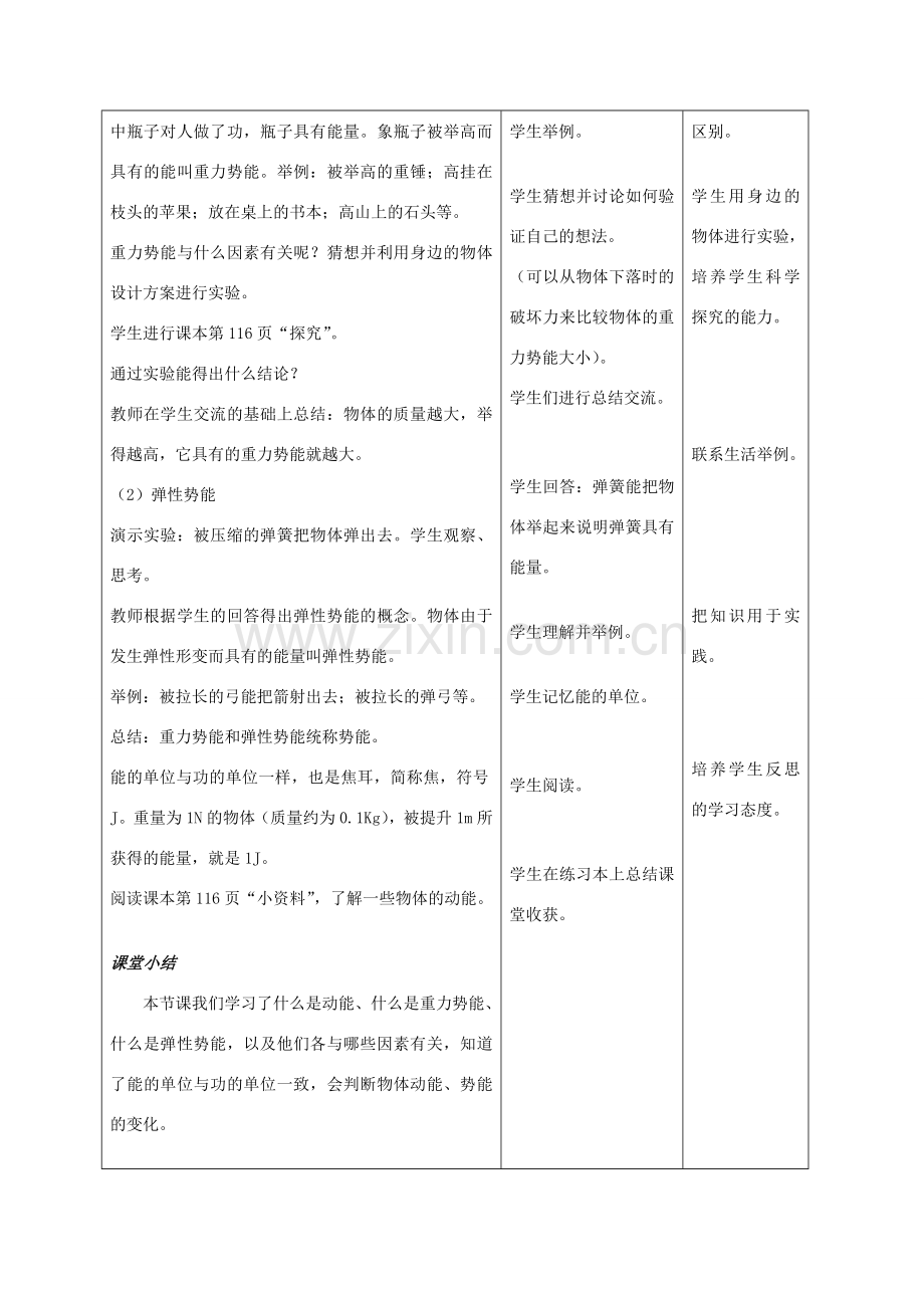 九年级物理下册 第十五章 第四节 动能和势能教案 人教新课标版.doc_第3页