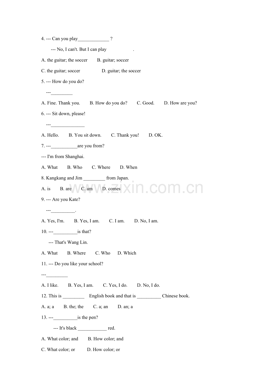 新目标英语七年级上学期期中考试试题.doc_第3页